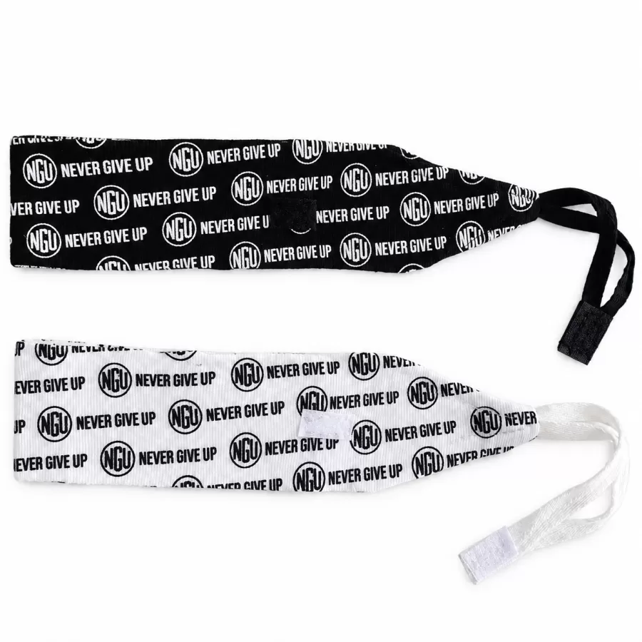 Elastic poli/cotton hand wraps with "Never Give Up" print, 4.5 m